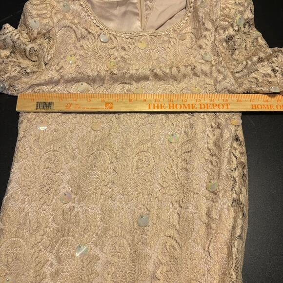 Ricki Lang for Nuit Vintage Union Made USA Drop Waist Dress Size 10 Mother Bride - Picture 3 of 7